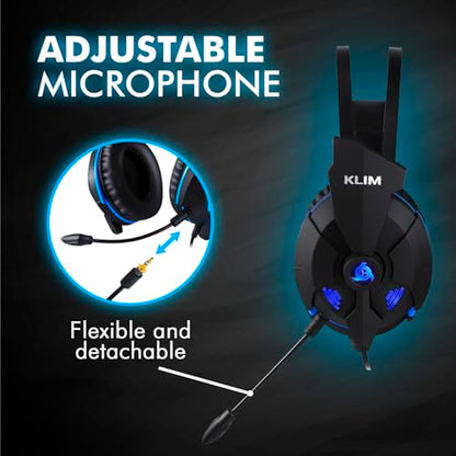KLIM Impact V2 - USB Gaming Headset - 7.1 Surround Sound - Noise Cancelling - High Definition Audio - Strong Bass - Video Games Headphones Audifonos with Microphone for PC Gamer PS4 - Noise Cancelling