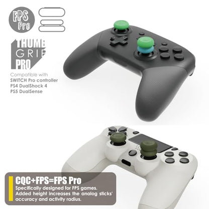 Skull & Co. Skin, CQC and FPS Thumb Grip Set Joystick Cap Analog Stick Cap for Nintendo Switch Pro Controller & PS4 / Slim/Pro Controller- Neon Green, 3 Pairs(6pcs) - color: Neon Green, size: Concave-6pcs