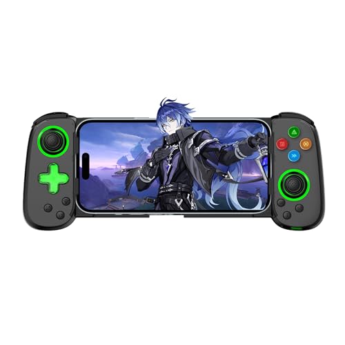 Joso Phone Controller for iPhone & Android, Wireless Mobile Game Controller with Hall Effect Joystick, Turbo | Compatible with iPhone 17-12, Galaxy S24-S21 Series for COD Mobile, Genshin Impact, Cloud Gaming - color: Black | D7