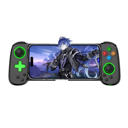 Joso Phone Controller for iPhone & Android, Wireless Mobile Game Controller with Hall Effect Joystick, Turbo | Compatible with iPhone 17-12, Galaxy S24-S21 Series for COD Mobile, Genshin Impact, Cloud Gaming - color: Black | D7