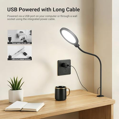 NEEWER Entry Level Version 5" Edge Lit Streaming Light with Desk Clamp Stand, 10W Bi Color Full Screen LED Ring Light CRI80+, Computer Laptop Webcam Zoom Call Video Conference Recording Lighting, N32