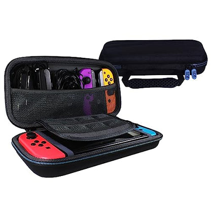 TUDIA Travel EVA Empty Hard Case Compatible with Nintendo Switch Console, [fits Game Cards & Accessories] Shockproof Portable Water Resistant Anti-Scratch Full Body Carrying Protective Cover - Black - size: Compact Case