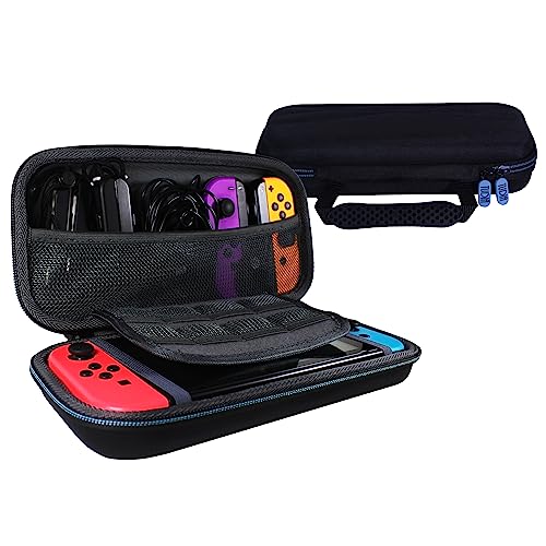 TUDIA Travel EVA Empty Hard Case Compatible with Nintendo Switch Console, [fits Game Cards & Accessories] Shockproof Portable Water Resistant Anti-Scratch Full Body Carrying Protective Cover - Black - size: Compact Case