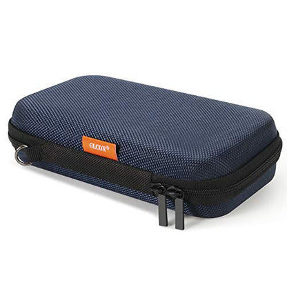 Portable Tech Travel Bag, Grey Blue Hard EVA Protective Storage Bag | Mesh Inner Pocket, Fits Power Bank, Hard Drive, Cell Phone, External Battery, Charging Cable, Zipper - color: Grey Blue
