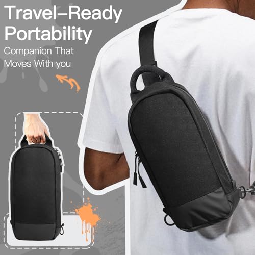 JETech Sling Bag for Nintendo Switch 2/Switch OLED/Switch Console, Black | Crossbody Carrying Design, 8 Game Card Slots, Large Storage Capacity, Travel-Friendly Organization - color: Black