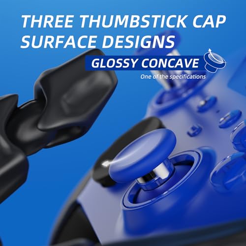 eXtremeRate 6 in 1 Metal Replacement Thumbsticks for Xbox Elite Series 2 Controller, Blue & Metallic Silver Swappable Magnetic Analog Stick Joystick Caps for Xbox Elite 2 Controller -Model 1797 - color: Blue & Metallic Silver