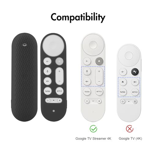 LEFXMOPHY Cover for Google TV Streamer 4K Remote Control Case 2024 Silicone Protective Sleeve - Black - color: BLACK