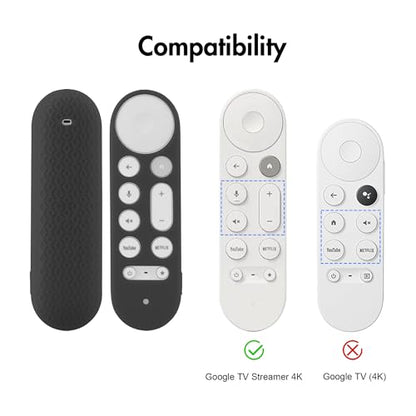 LEFXMOPHY Cover for Google TV Streamer 4K Remote Control Case 2024 Silicone Protective Sleeve - Black - color: BLACK