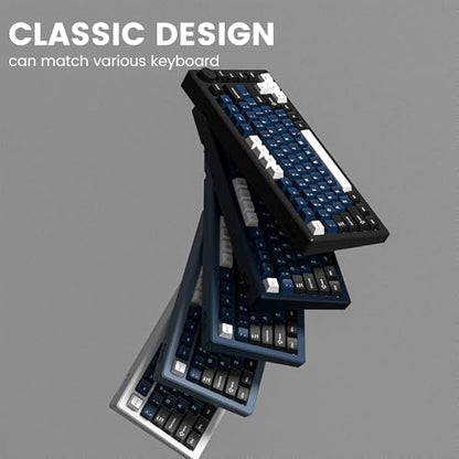 dagaladoo Double Shot PBT keycaps Set, Cherry Profile Keyboard Keycaps | 138-keys retro key caps full size,Custom keycaps for 60% 65% 75% 100% Cherry-MX switch Mechanical Keyboard（White/Black/Blue) - color: Black/Blue/White