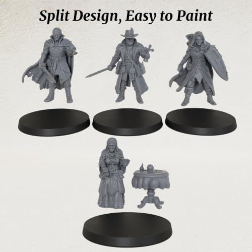 28mm DND Miniatures Fantasy RPG Accessory- Vampire Hunters AS1010 | Dungeon Masters Essential- Unpainted 1:56 Minis Figurine Set for Miniature Gaming & TTRPG