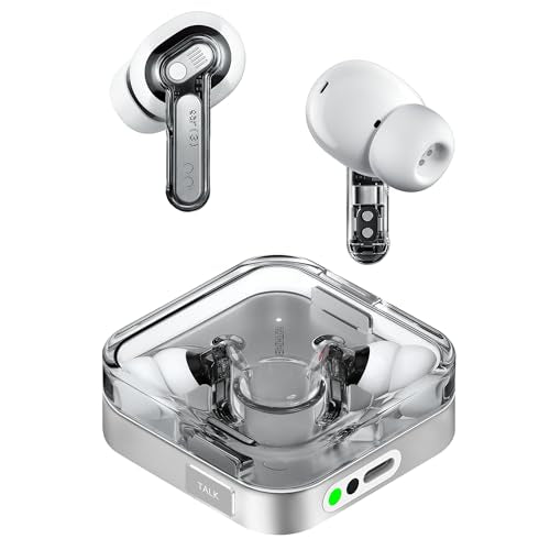 Nothing Ear (3) Wireless Earbuds Super Mic 45dB Hybrid Active Noise Cancelling Bluetooth Headphones Hi-Res 6 Mics, 12mm Dynamic Bass Boost, Dual Connect ANC Sport Ear Buds for iPhone Android, White - color: White