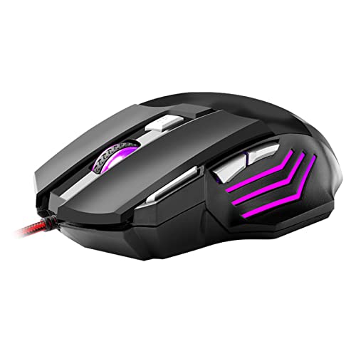 ASHATA RGB USB Wired Gaming Mouse, 3200DPI Ergonomic Streamlined Backlit Gaming, USB Cord Gaming for PC Laptop Designer, Plug and Play