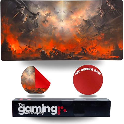 The Gaming Mat Company Single Player MTG Playmat & Mouse Pad – 28" x 14" Heavenly Battle Gaming Mouse Pad Compatible with Magic: The Gathering playmats, MTG Cards, TCG Gaming mat - color: Heavenly Battle
