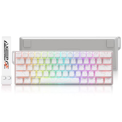 DAREU COOL60 60% Hall Effect Gaming Keyboard with Magnetic Switch, SOCD, 0.01mm Actuation Adjustable Rapid Trigger,8000 Hz Polling, Topographic PBT Keycaps, Hot-swap, RGB Backlit - color: White