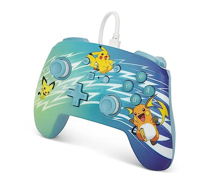 PowerA Enhanced Nintendo Switch and Switch 2 Wired Controller - Pikachu Evolution, Pokemon Switch Controller, Mappable Gaming Buttons, Officially licensed - color: Pikachu Evolution