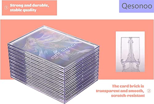 Cards Sleeves Top Loaders 10 Hard Acrylic Card Protector Clear Card Brick + 1 Display Stand Fit for Trading Cards,Standard Sports Cards,Baseball Card Holder Cases Collectibles White - color: 10 + 1