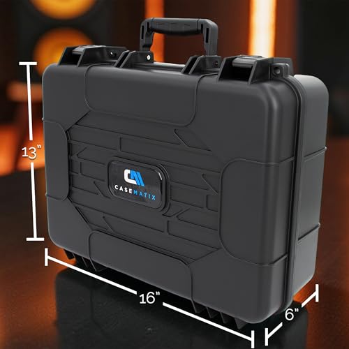 CASEMATIX Hard Travel Case Compatible with PS4 Slim Console – Fits PlayStation 4 Slim 1TB, Controllers, Games & Cables – Customizable Foam Interior – Will Not Fit PS4 or PS4 Pro – Case Only