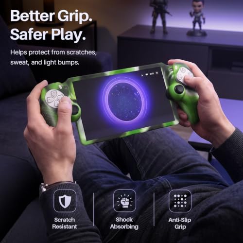 TNP Camouflage Green Silicone Case Cover Compatible with PlayStation Portal | Protective soft-grip shell for steadier handheld play; 1 flexible cover only, console and thumb grips not included - color: Camouflage Green