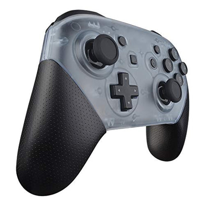 eXtremeRate Glacier Blue Faceplate and Backplate for Nintendo Switch Pro Controller, DIY Replacement Shell Housing Case for Nintendo Switch Pro - Controller NOT Included - color: Clear Glacier Blue