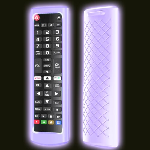 Case for LG TV Remotes, Cover for LG Smart TV Remote Control AKB75095307 AKB75375604 AKB74915305 Original, Replacement Silicone Skin Sleeve Glow in The Dark Purple - color: Lilac Purple
