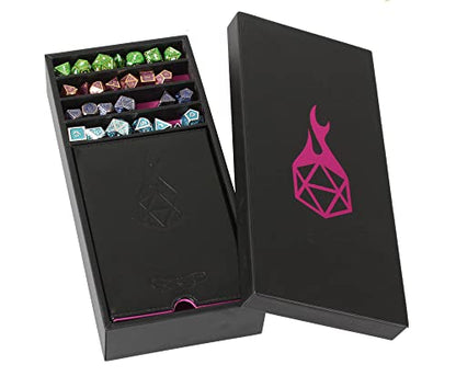 Forged Dice Co. Citadel Dice Tray and Dice Tower - 3 in 1 D&D Dice Box, Storage and Removable Tower - Perfect for RPG and Tabletop Games - color: Pink