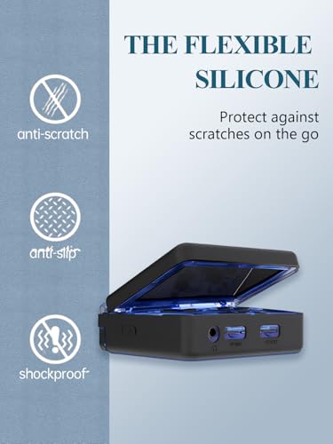 Silicone Case for Anbernic RG35XXSP Retro Handheld Game Console 3.5 inch,Full Body Soft Silicone Handheld Game Console Drop-Proof Protector Case with Shockproof,Non-Slip,Anti-Collision,Black - color: Black