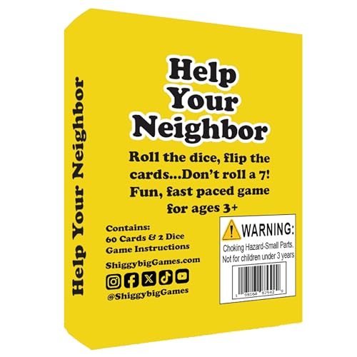Help Your Neighbor - Family Card & Dice Game for Kids and Adults | Screen-Free Counting Game for Ages 3+ | Fun Family Game Night and Stocking Stuffer | 2-6 Players | Made in USA