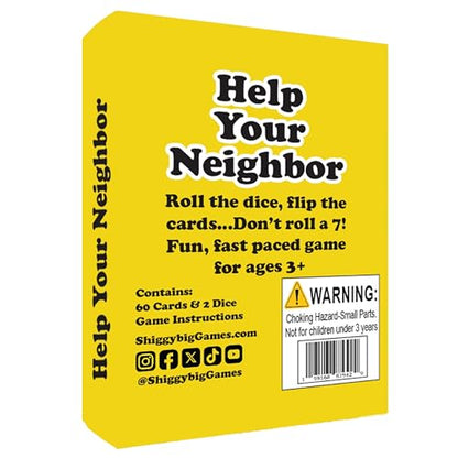 Help Your Neighbor - Family Card & Dice Game for Kids and Adults | Screen-Free Counting Game for Ages 3+ | Fun Family Game Night and Stocking Stuffer | 2-6 Players | Made in USA
