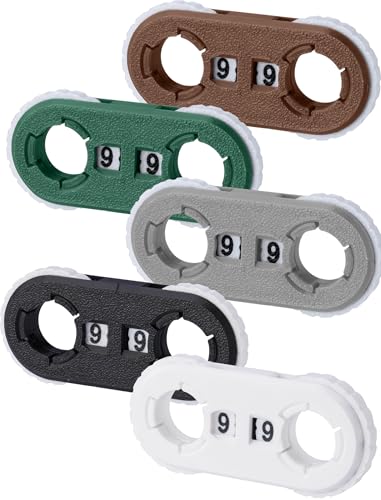 5 Pcs MTG Life Counter, 3D Printed Health Tracker Spinner for RPG | Double Digits Wheel for D&D, CCG, TCG Card Games, Portable Clear Display with Box, Dark - color: Dark Colors