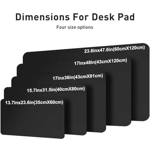 Aothia Faux Leather Desk Mat – Large Mouse Pad, Non-Slip PU Leather Blotter, Waterproof Writing Surface for Office and Home (Black, 47.2" x 23.6") - color: Black, size: 47.2" x 23.6"