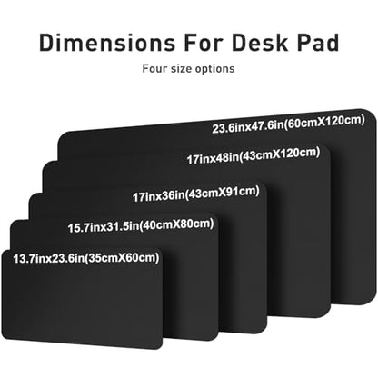 Aothia Faux Leather Desk Mat – Large Mouse Pad, Non-Slip PU Leather Blotter, Waterproof Writing Surface for Office and Home (Black, 47.2" x 23.6") - color: Black, size: 47.2" x 23.6"