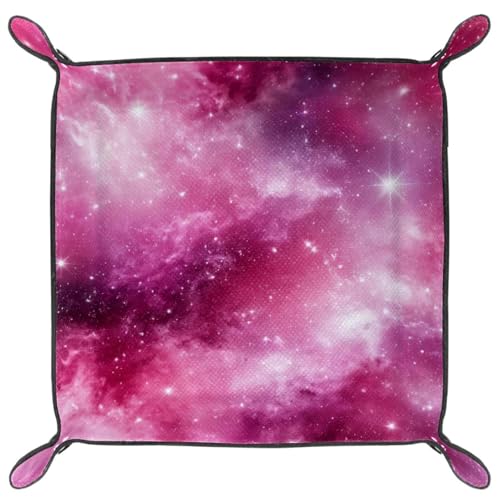 Pink Galaxy Dice Tray Dice Rolling Tray Folding Dice Holder for Dice Games, Like RPG, DND and Other Table Games - color: Multi 8