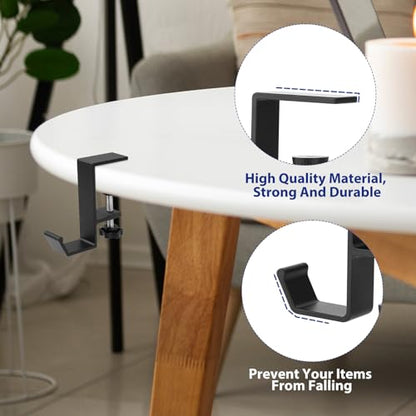 Jeffdad Metal Headphone Hook, Headphone Hanger with Single Hooks, Universal Aluminum Alloy Gaming Headphone Stand Under Desk, Non-Slip Adjustable Desk Headphone Hanger Hook