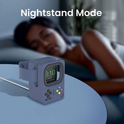 Delidigi Charger Stand (Charger Not Included) Compatible with Apple Watch Ultra 3 2 1, SE 3 2 1, Series 11 10 9 8 7 6 5 4 3 2 1 Silicone Charging Holder Dock - color: Midnight Blue