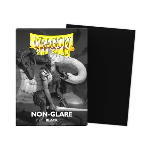 Dragon Shield | Standard Size Card Matte Sleeves | 100 CT - Non Glare Smooth & Tough Premium TCG Sleeves | Compatible with Pokemon, Flesh & Blood, One Piece & Magic the Gathering | Black - color: Black