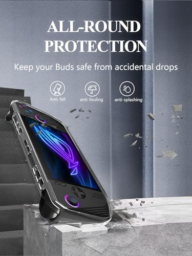 Clear Case for HUASHUO-ROG Ally X 2024 Gaming Handheld Console, Thin Slim Lightweight Scratch Proof,Durable Protection Rubber TPU Cover (Transparent Black)