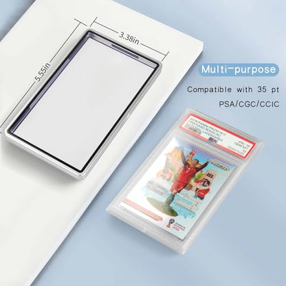 PSA Slab Bumper Case, Metal Graded Cards Slab Magnetic Protector for 35pt PSA/CGC/CCIC Graded Cards|Scratch Resistant | Stackable | UV Resistant | RED - color: Red PSA