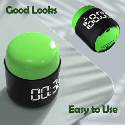 Large Display Digital Timer Stopwatch, Retro Manual Twist Table Count Down & Up Game Timer, Easy to use, Night Light Silent & Sound Timers for ADHD Study Work Kitchen Classroom Yoga Gym (Grass Green) - color: Grass Green