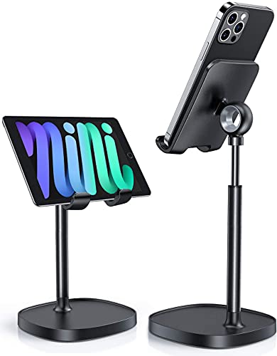LISEN Phone Holder for Desk, Cell Phone Stand, Gadgets for Nintendo Switch | Phone Holder, Office Accessories, Gadgets for Men, Desk Accessories for Men, Compatible with Switch iPad, 4-10 in Devices - color: Full Black