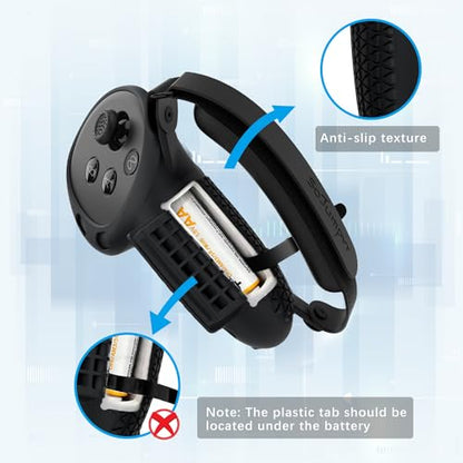 SoJumpvr Controller Grips Cover Compatible with Meta Quest 3S/Quest 3 Accessories, Hand Strap with Battery Opening, Knuckle Straps with Widen and Thicken Sponge(Not for Charging Dock) (Black) - color: Black