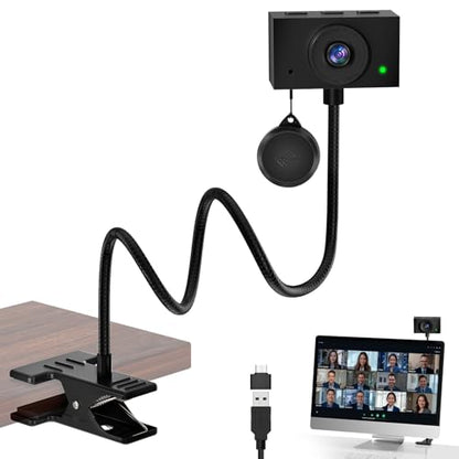 Webcam for PC, Streaming Camera, Web Camera for Desktop/Laptop Computer Webcam with Microphone, Plug and Play USB Web Cam with Bracket, Manual Focus, for Live Streaming, Video Calls (Black, 1080P)