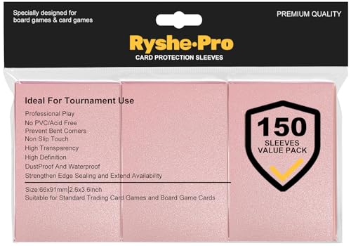 Premium Pink Card Sleeves, 150 Sleeves 2.6''x3.6''(66x91mm) Compatible with Standard Sized Trading Card, Fit for MTG PTCG Game Card, Baseball Card, Sport Card - color: Pink, size: 150 Matte Sleeves