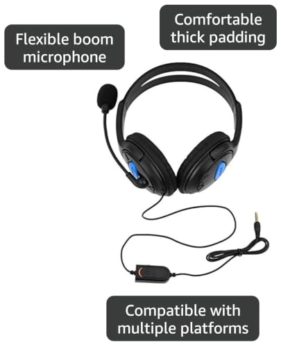 Stereo Wired Gaming Headsets Headphones with Mic for PS4 Sony PlayStation 4 PC
