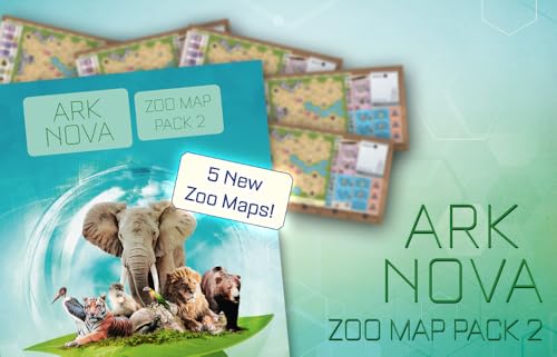 Capstone Games Ark Nova Zoo Map Pack 2 Strategy Board Game Expansion for 1–4 Players with Five Distinct Zoo Maps, Enhanced Gameplay, Strategic Variety, and Replayable Sessions | Ages 15+ | 60–90 Min - style: Zoo Map Pack 2