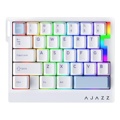 AJAZZ AK029 Magnetic Switch One Handed Gaming Keyboard, Hall Effect Rapid Trigger Mechanical Keypad with SOCD & DKS, 8KHz Polling Rate, 29 Keys Mini Ergonomic Gaming Keyboard for FPS Gamers, PC - color: White Blue