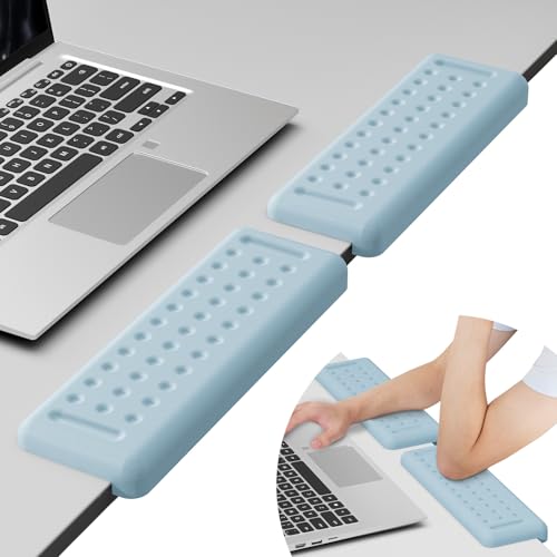 Leolee L-Shaped Desk Elbow Pads for Desk, Blue Memory Foam Arm Rest | for Desk with Non-Slip Base, Ergonomic Desk Edge Cushion, Wrist Rest for Computer Keyboard, Typing, Office, Home (2 Piece) - color: New-blue-30cm-2p