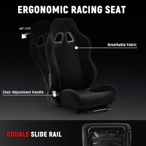 Dardoo Racing Simulator Cockpit with Seat Fit for Logitech G25 G27 G923 | for Thrustmaster T150, for Fanatec, Steering Wheel Cockpit, Not Include Wheel, Pedal and Shifter