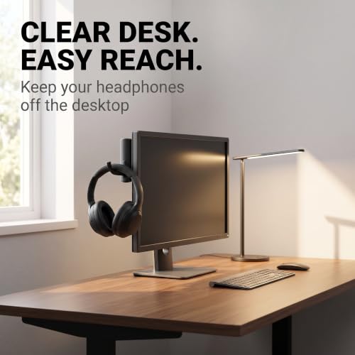 Black Headphone Holder Portable Size Headphones Stand Universal,Headphone Head Set Hanger Wall Hook PC Monitor Earphone Stand Rack Holder Rack,Headphones, Earbuds and Accessories,Accessories