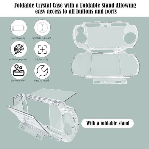 JDGPOKOO 5 in 1 Accessories Kit for PSP 2000/3000, Carrying Case for PSP 2000 3000, Protective Case Shell, 2 Set Screen Protectors and Charging&Date Cable, Compatible with PlayStation Portable 2000/3000 ONLY - size: 5 in 1 psp 2000/3000