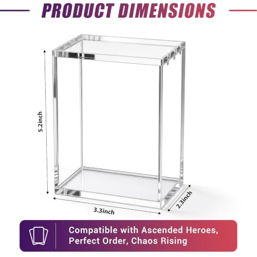 Booster Bundle Acrylic Display Case(Taller Version) | Compatible with Perfect Order & Ascended Heroes & Chaos Rising, 8+5mm Ultra Thick Clear Storage Box with Magnets